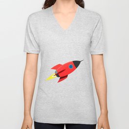 Rocket in space V Neck T Shirt