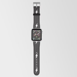 Lightning Bolt Pattern Black & White Apple Watch Band