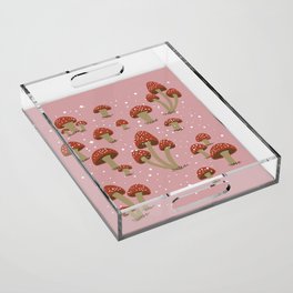 Magic Mushrooms in Pink Acrylic Tray
