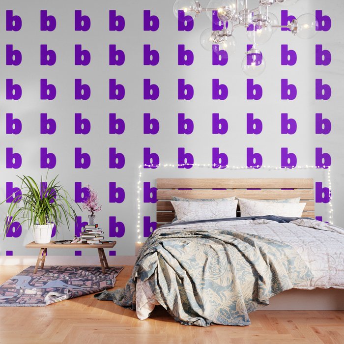 b (Violet & White Letter) Wallpaper