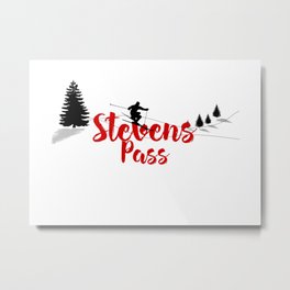 Ski at Stevens Pass Metal Print | Winter, Lovestevenspass, Snow, Skiing, Stevenspassskiing, Washingtonski, Stevenspass, Skier, Graphicdesign, Skiresort 