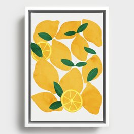 lemon mediterranean still life Framed Canvas