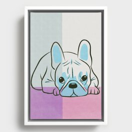 Frenchie riso Framed Canvas