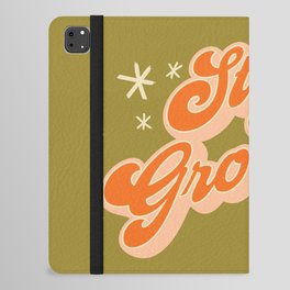 Stay Groovy 70s Style Quote iPad Folio Case