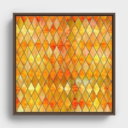 Yellow Stained Glass Framed Canvas