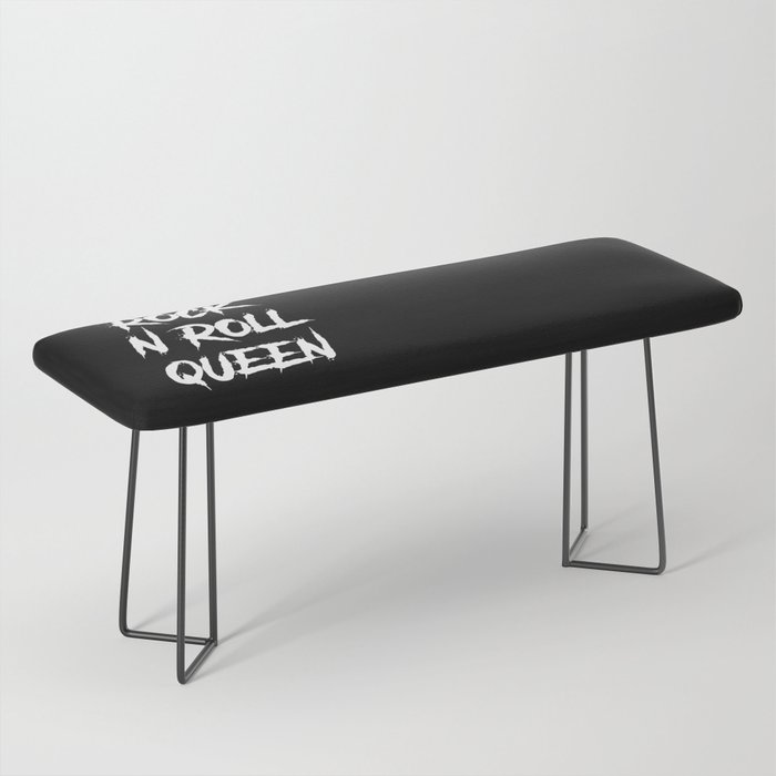 Rock and Roll Queen Typography White Bench