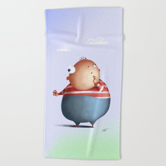 Thinking hard, or hardly thinking Beach Towel