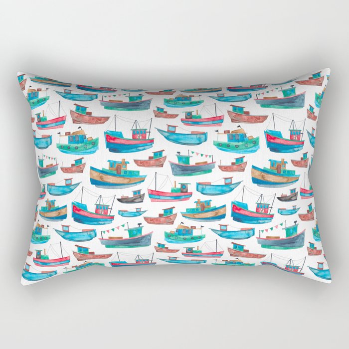 Fishing Boats Rectangular Pillow