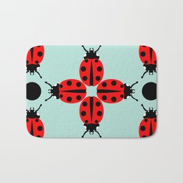Ladybug Pattern Bath Mat