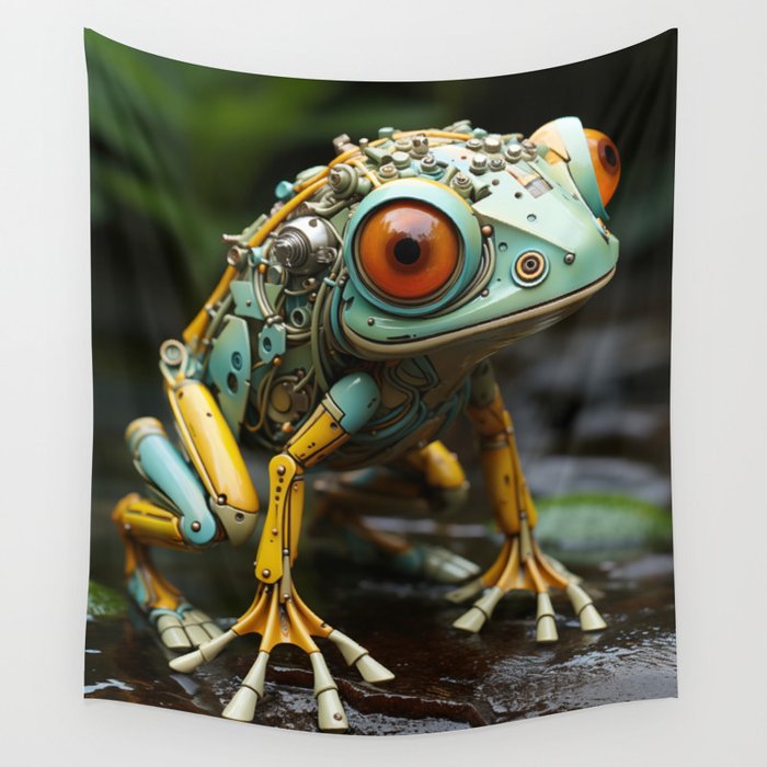 Forest Frog Robot  Wall Tapestry