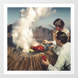 On A Good Day - Volcano BBQ Art Print