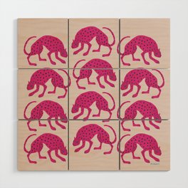 Wild Cats - Pink Wood Wall Art