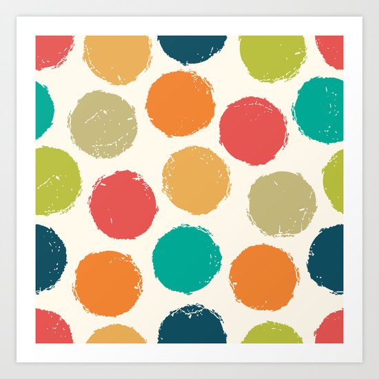 RETRO DOTS Art Print