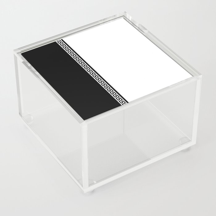 Greek Key 2 - White and Black Acrylic Box
