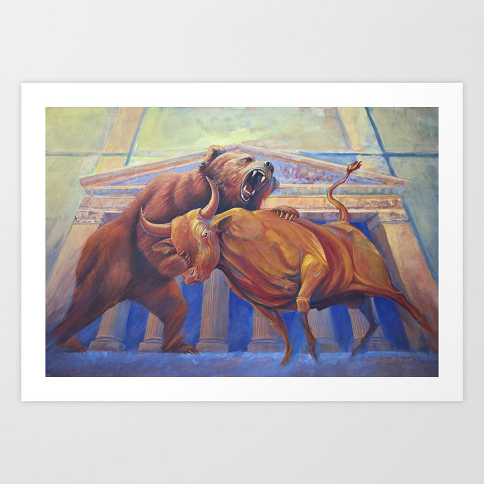 Bear Vs Bull Art Print By Corsetti Society6