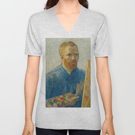 Self-Portrait as a Painter, 1887-1888 by Vincent van Gogh V Neck T Shirt