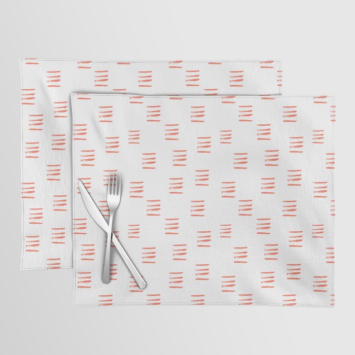 Coral Doodle Dash Seamless Pattern Placemat