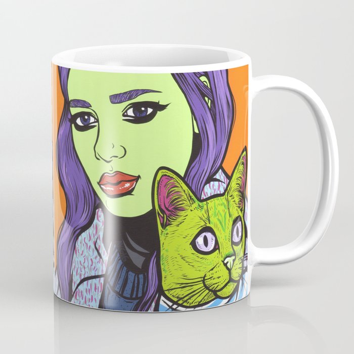 girl with cat Coffee Mug