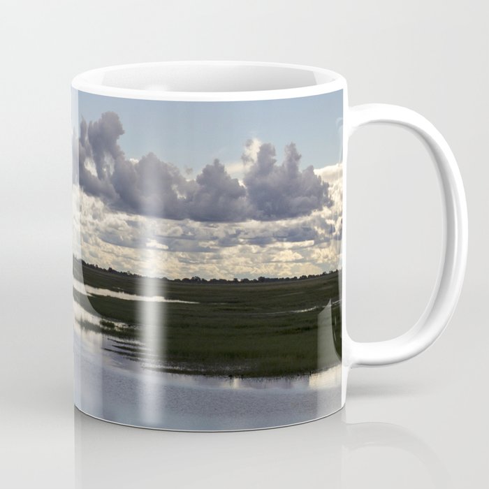 South Africa Photography - Pond Under The Blue Cloudy Sky Coffee Mug