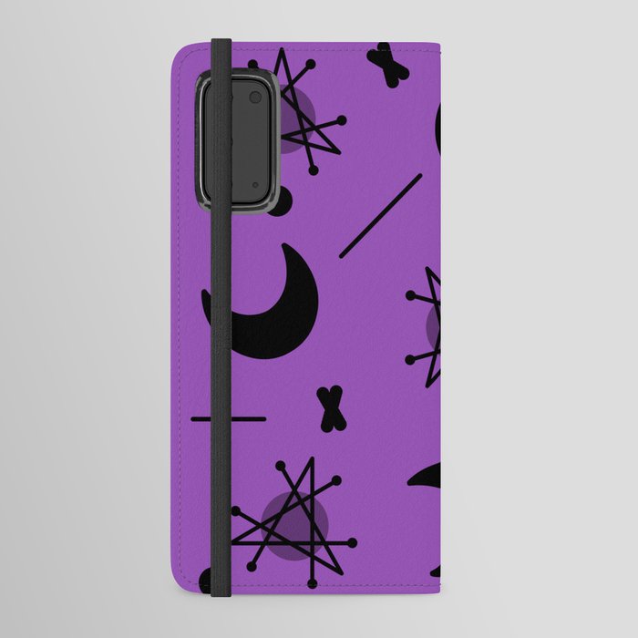 Moons & Stars Atomic Era Abstract Purple Android Wallet Case