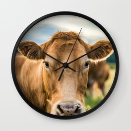 Summer in the Country with the Cows Wall Clock