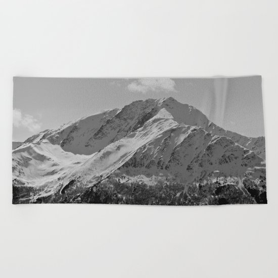 Snowy Alaskan Mountain Beach Towel
