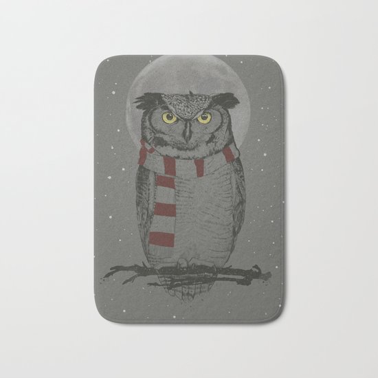 Winter owl Bath Mat