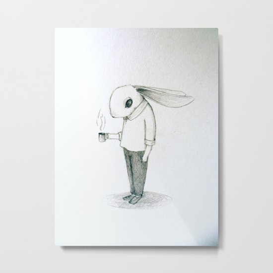 coffee bunny Metal Print