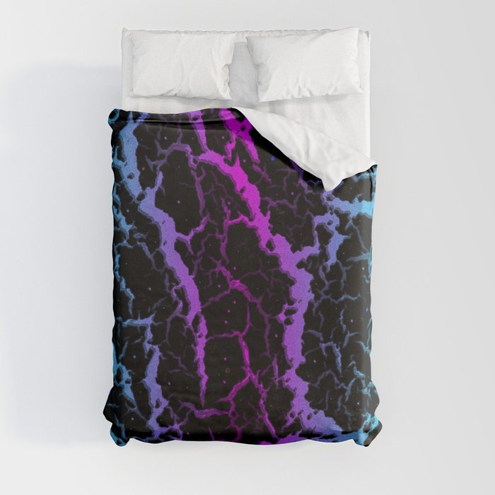 Cracked Space Lava - Cyan/Pink Duvet Cover