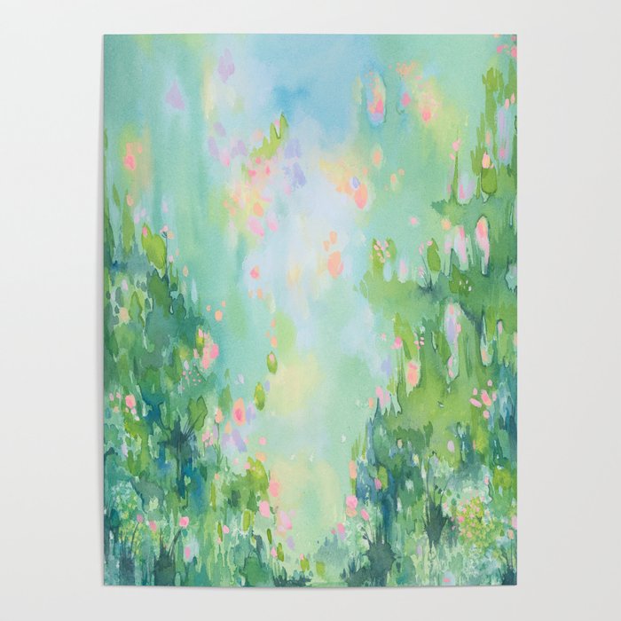 Garden Pond - Watercolor painting Poster