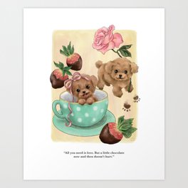 Poodle Lovers Art Print