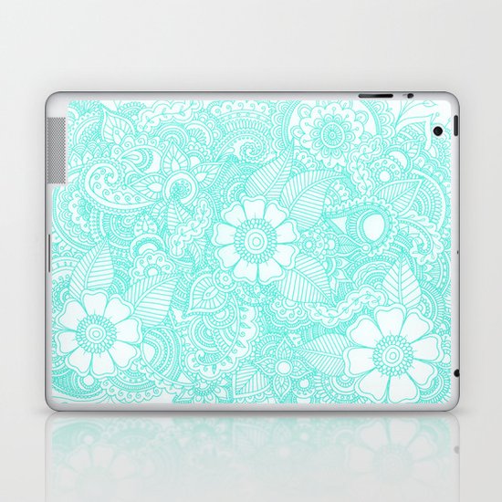 Henna Design - Aqua Laptop & iPad Skin