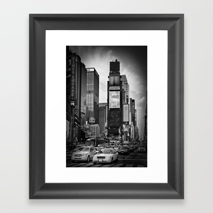 NEW YORK CITY Times Square | Monochrome Framed Art Print