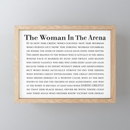The Woman In The Arena Quote, Daring Greatly Speech Framed Mini Art Print