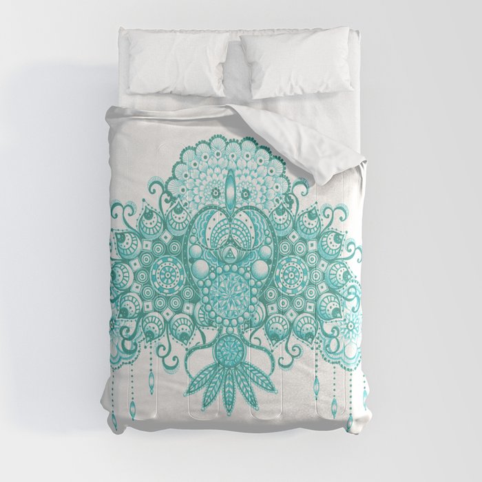 Aqua Mandala Comforter
