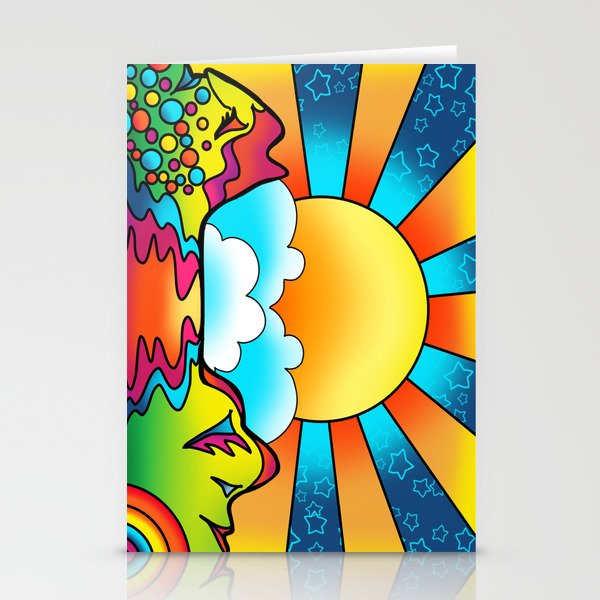 sunset - peter max inspired Stationery Cards