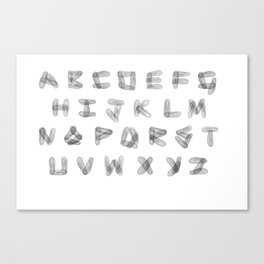 Three Kilometer Type Alphabet Canvas Print