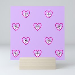 Swan Heart Pattern Mini Art Print
