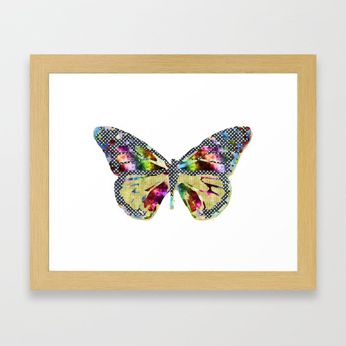 Patchwork Butterfly Framed Art Print