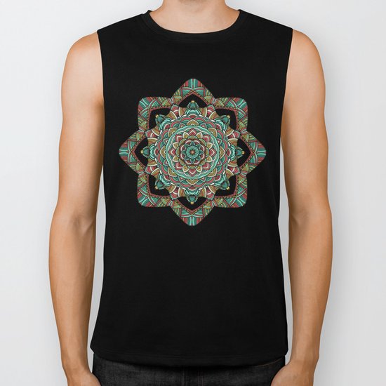 Colored mandala Biker Tank