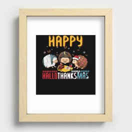 Christmas Hedgehog Halloween Happy Thanksgiving Recessed Framed Print