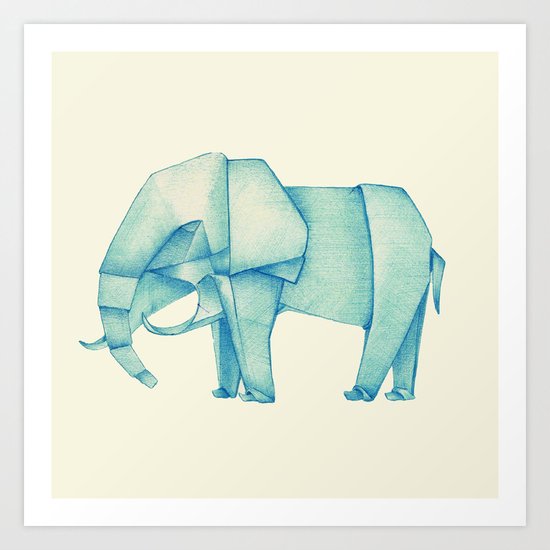 Paper Elephant Art Print