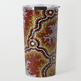 Aboriginal Art Authentic - Mountains Travel Mug