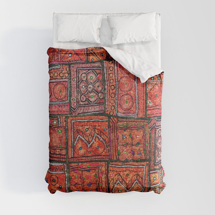V5 Red Traditional Moroccan Design - A3 Comforter