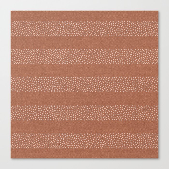 angrand stipple stripes - cinnamon Canvas Print