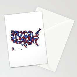  stained glass style united states of america map Stationery Card
