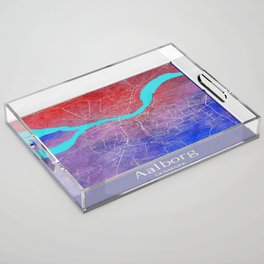 Aalborg Watercolor Map Acrylic Tray