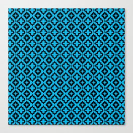 Turquoise and Black Ornamental Arabic Pattern Canvas Print