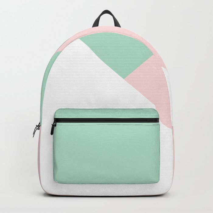 Blush meets Mint & White Geometric #1 #minimal #decor #art #society6 Backpack