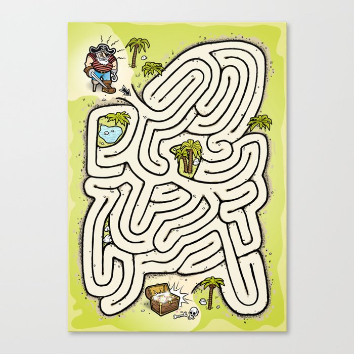 Pirate Treasure Maze Canvas Print